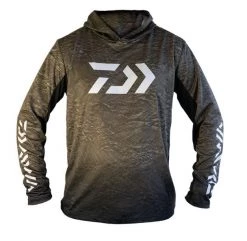 Daiwa 2022 New Fishing Hooded Ripple Long Sleeve Shirt DAIWA 22 HOODED RIPPLE JERSEY- MOSS