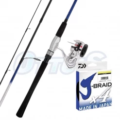 Flathead Fishing Combo Daiwa 21 Crossfire 702MFS Combo J Braid X4 Yellow 135m 15lb