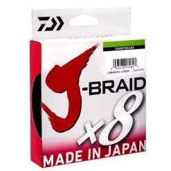 Daiwa J Braid X8 300 M Chartreuse Braided Fishing Line