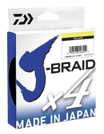 Daiwa J Braid X4 270 M Yellow Braided Fishing Line 1 Daiwa J Braid X4 270 M Yellow Braided Fishing Line